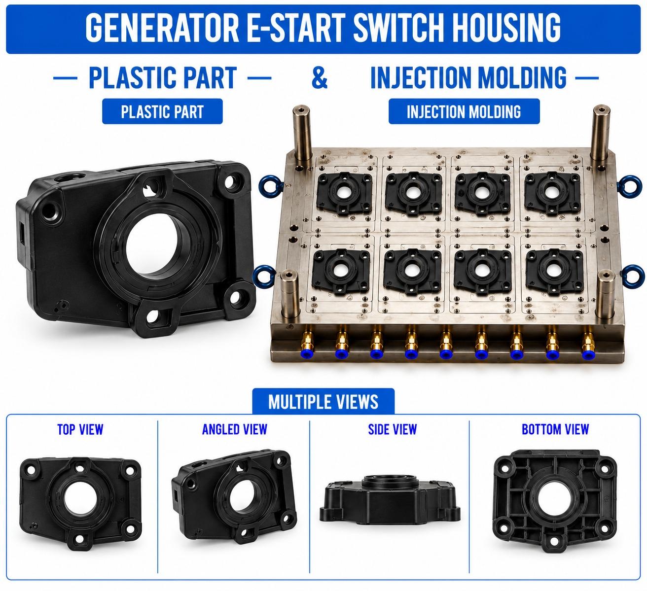 Generator Plastic E-Start Switch Housing Mould and Moulding Service